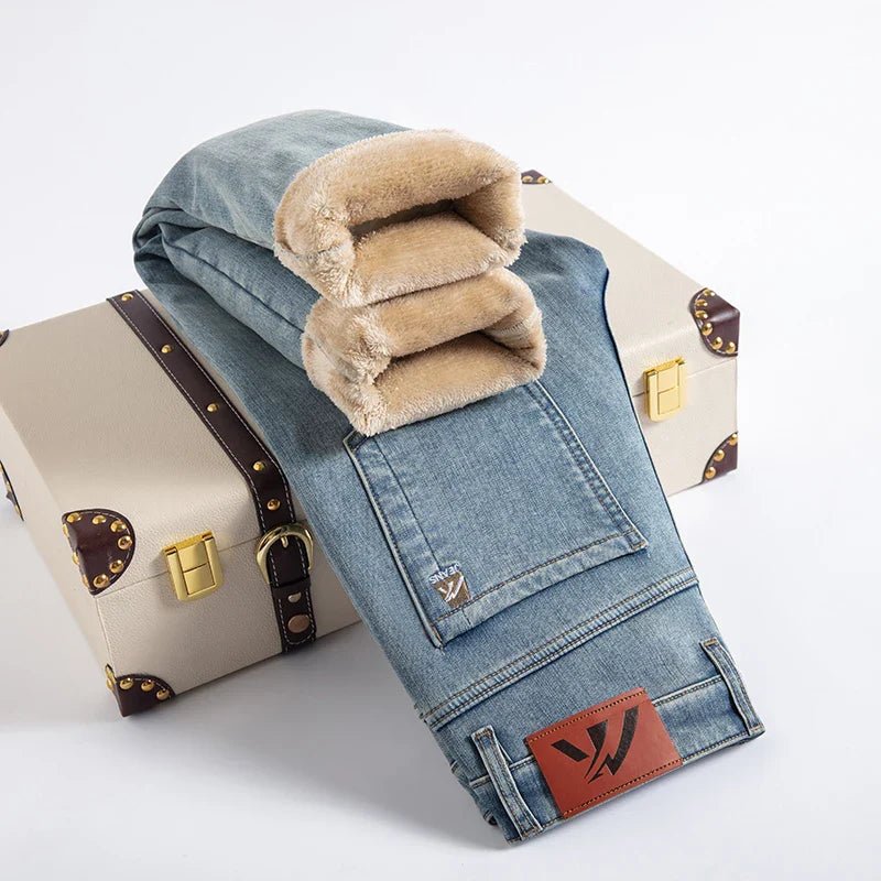 "Arctic Edge" Denim Jeans with Fleece Lining (Light blue 28) - | Zavonix