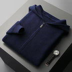 Ardent — Premium Cashmere Merino Hoodie with Tailored Fit (Blue XS) - | Zavonix