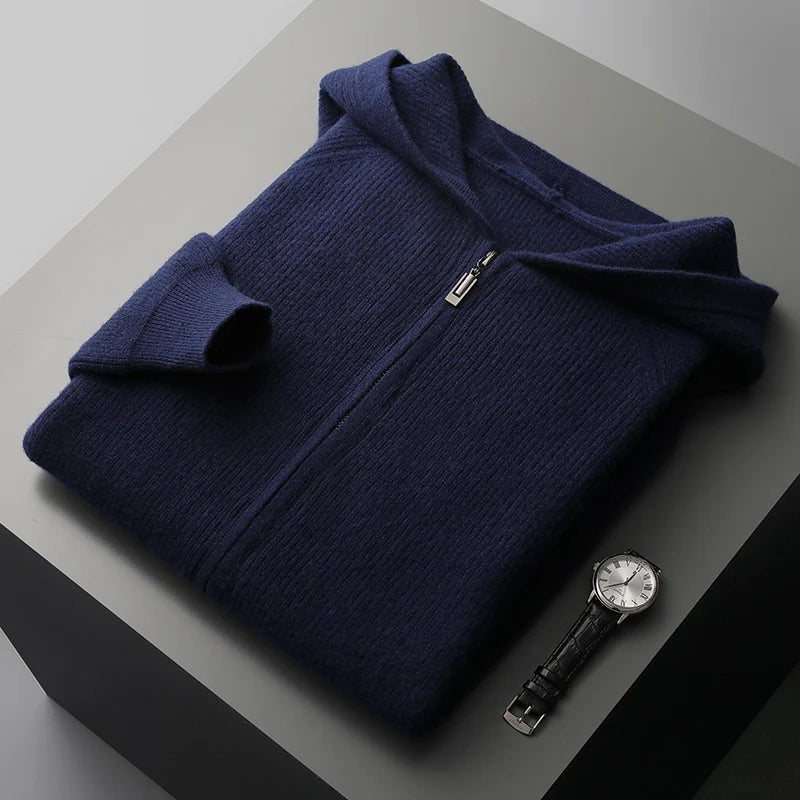 Ardent — Premium Cashmere Merino Hoodie with Tailored Fit (Navy Blue XS) - | Zavonix