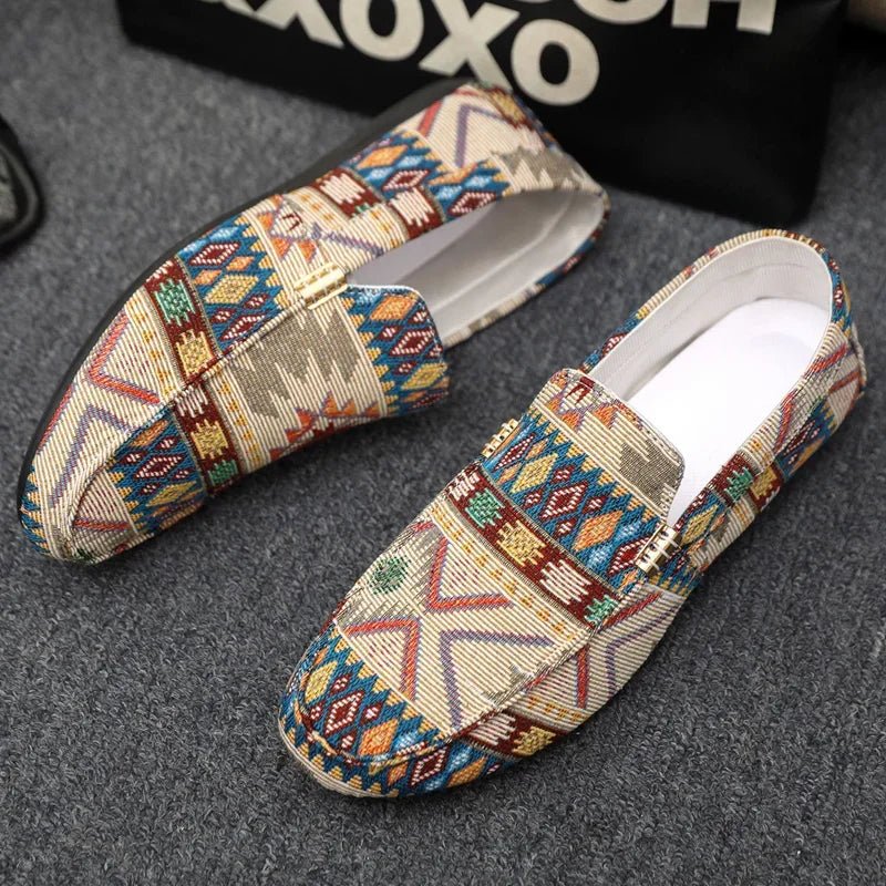 Azteco Canvas Loafers (Beige 5) - | Zavonix