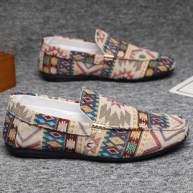 Azteco Canvas Loafers (Beige 5) - | Zavonix