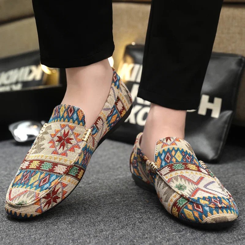 Azteco Canvas Loafers (Beige 5) - | Zavonix