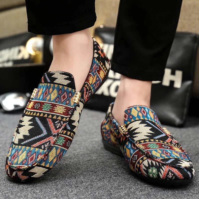 Azteco Canvas Loafers (Black 5) - | Zavonix