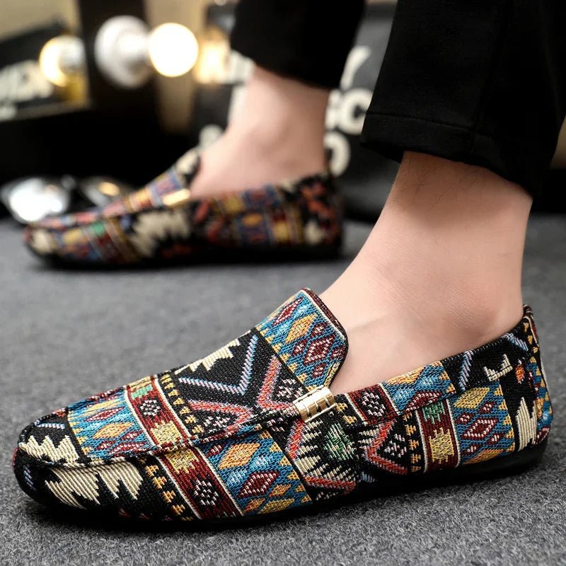 Azteco Canvas Loafers (Black 5) - | Zavonix