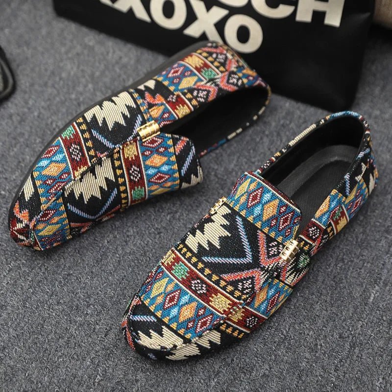 Azteco Canvas Loafers (Black 5) - | Zavonix