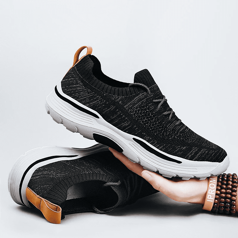 AeroWeave™ Casual Flyknit Shoes with Orthopedic Sole (Black 6 US) - | Zavonix