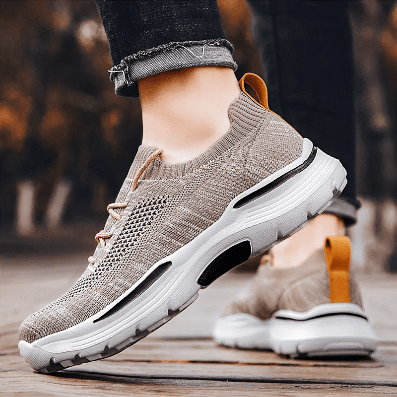 AeroWeave™ Casual Flyknit Shoes with Orthopedic Sole (Khaki 6 US) - | Zavonix