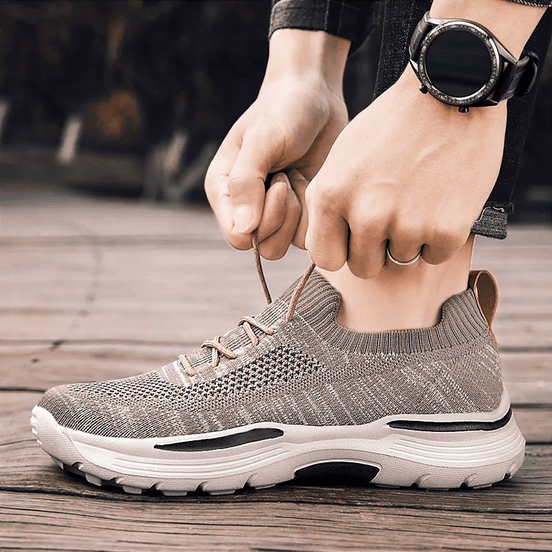 AeroWeave™ Casual Flyknit Shoes with Orthopedic Sole (Khaki 6 US) - | Zavonix