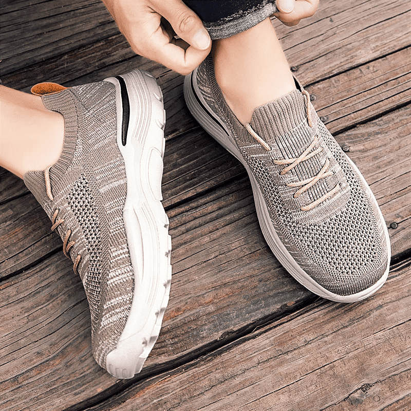 AeroWeave™ Casual Flyknit Shoes with Orthopedic Sole (Khaki 6 US) - | Zavonix
