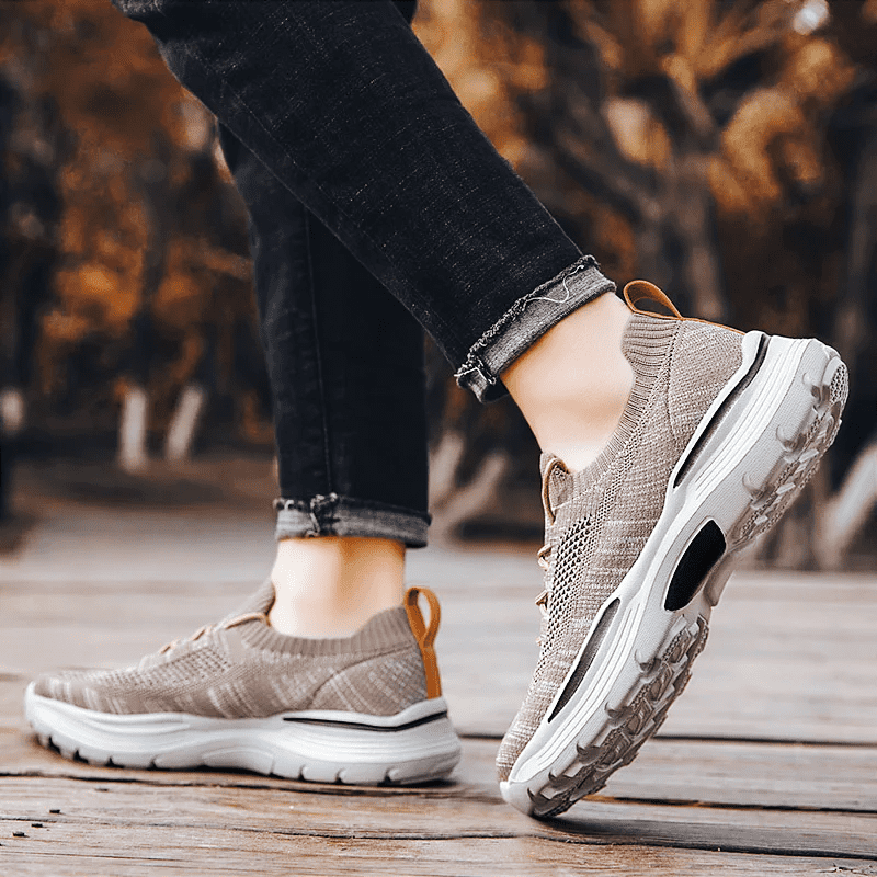 AeroWeave™ Casual Flyknit Shoes with Orthopedic Sole (Khaki 6 US) - | Zavonix