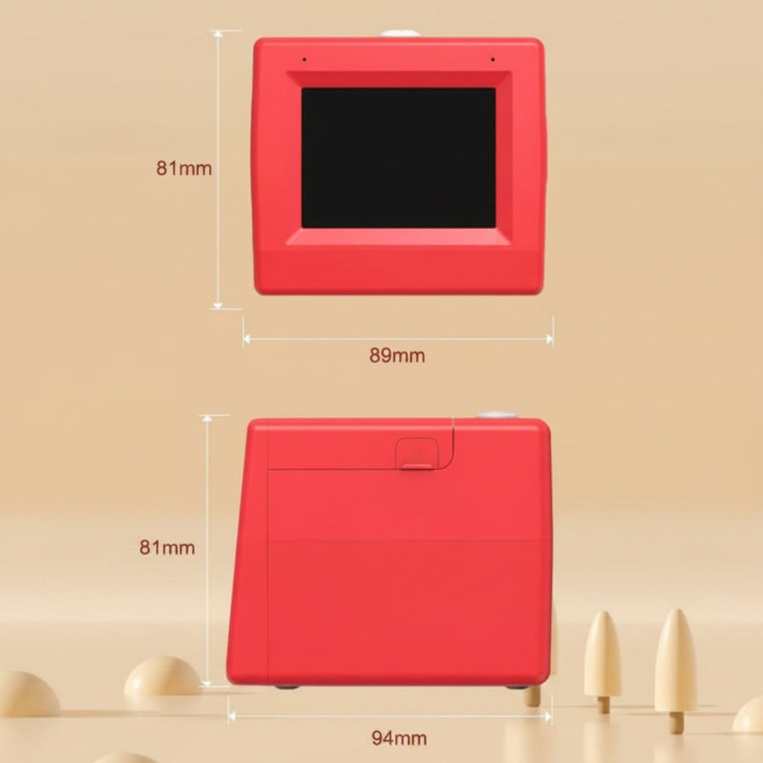 Red sticker printer measurement diagram showing 94, 81, and 89 mm dimensions