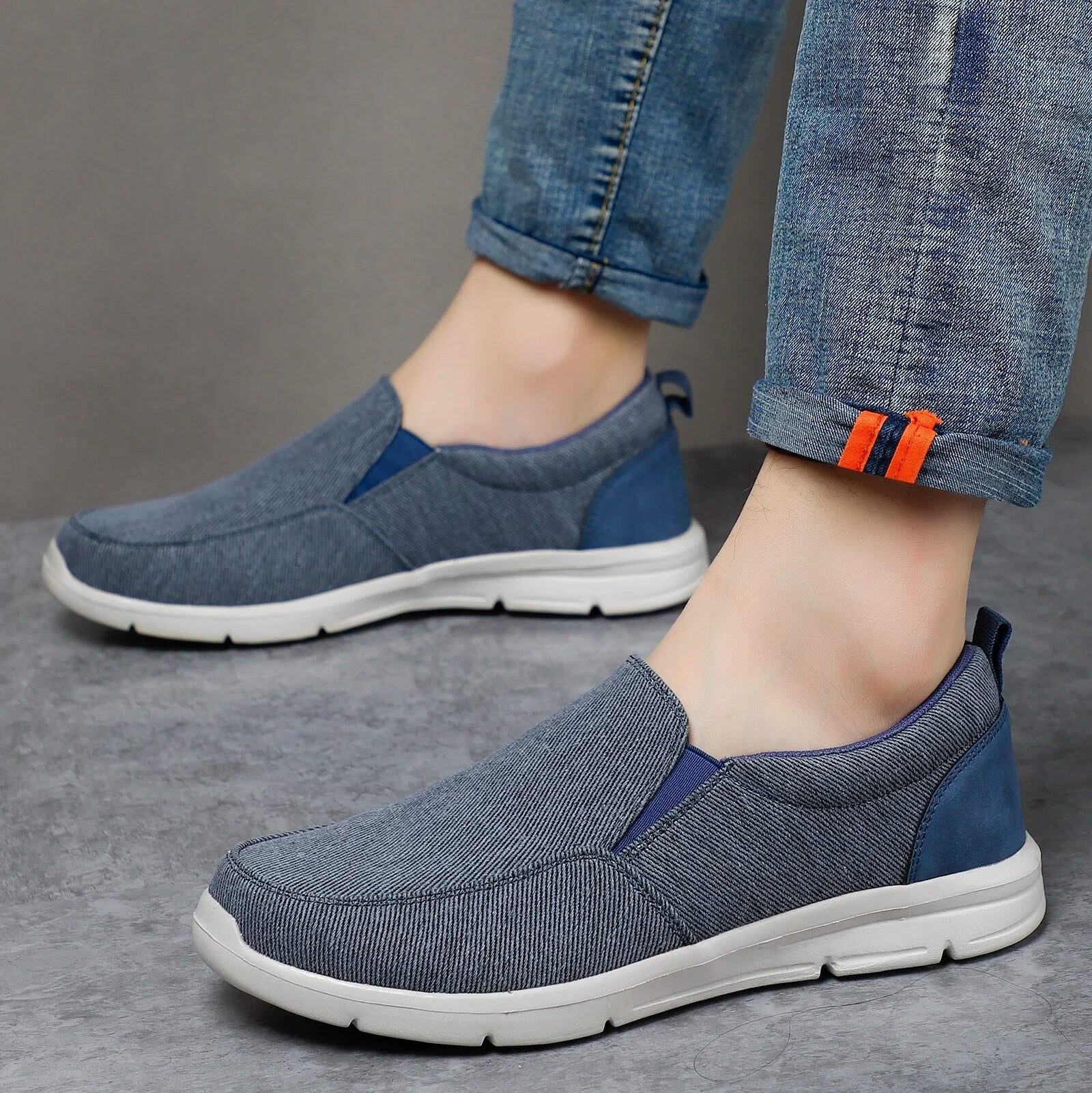 Aiden Slip - Ons Sneakers (Blue 6 US) - Men's Shoes | Zavonix