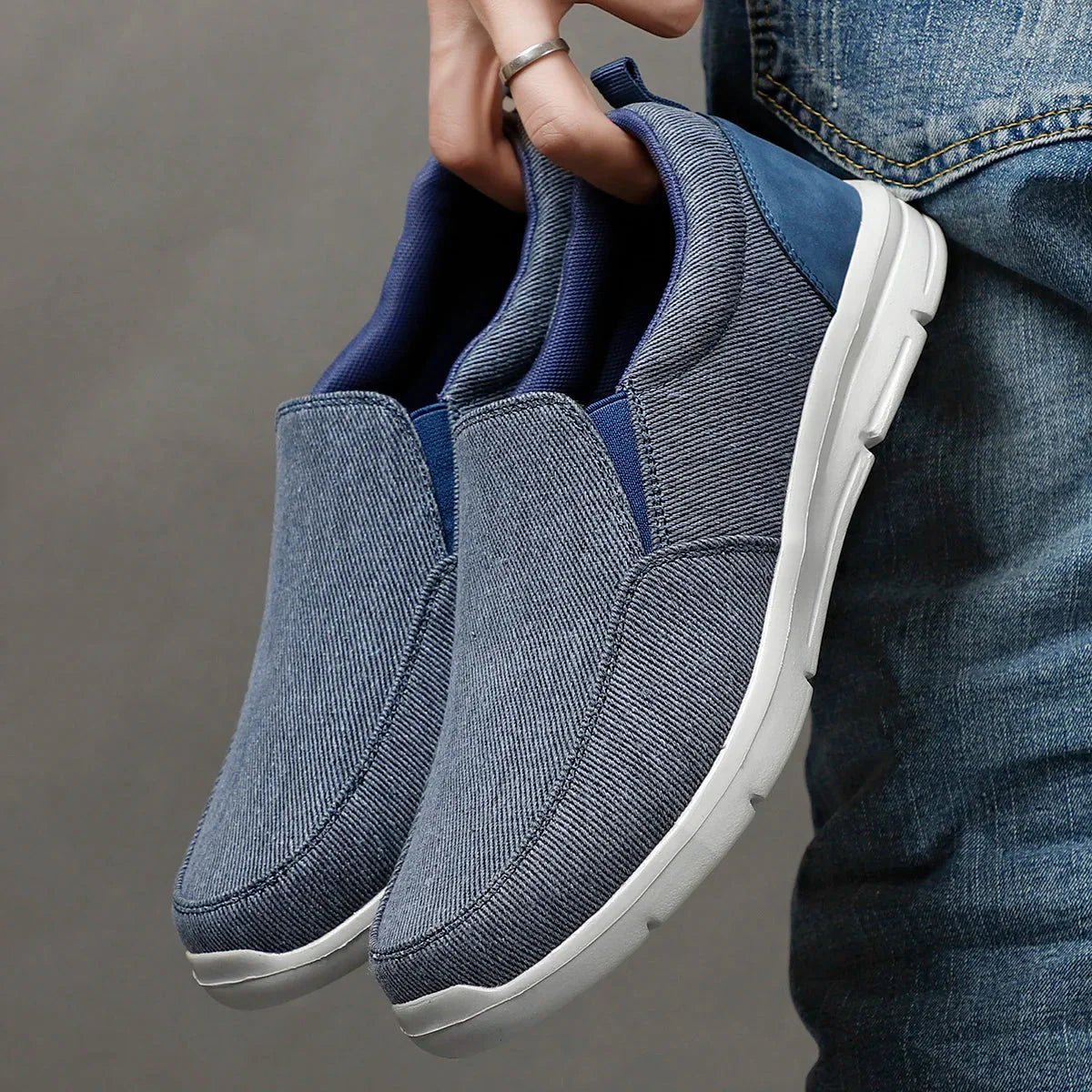 Aiden Slip - Ons Sneakers (Blue 6 US) - Men's Shoes | Zavonix