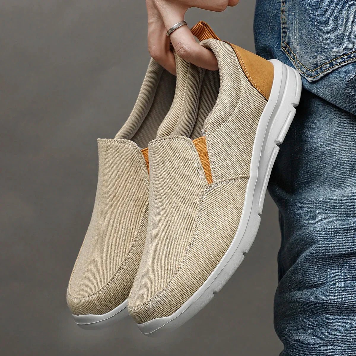 Aiden Slip - Ons Sneakers (Khaki 6 US) - Men's Shoes | Zavonix