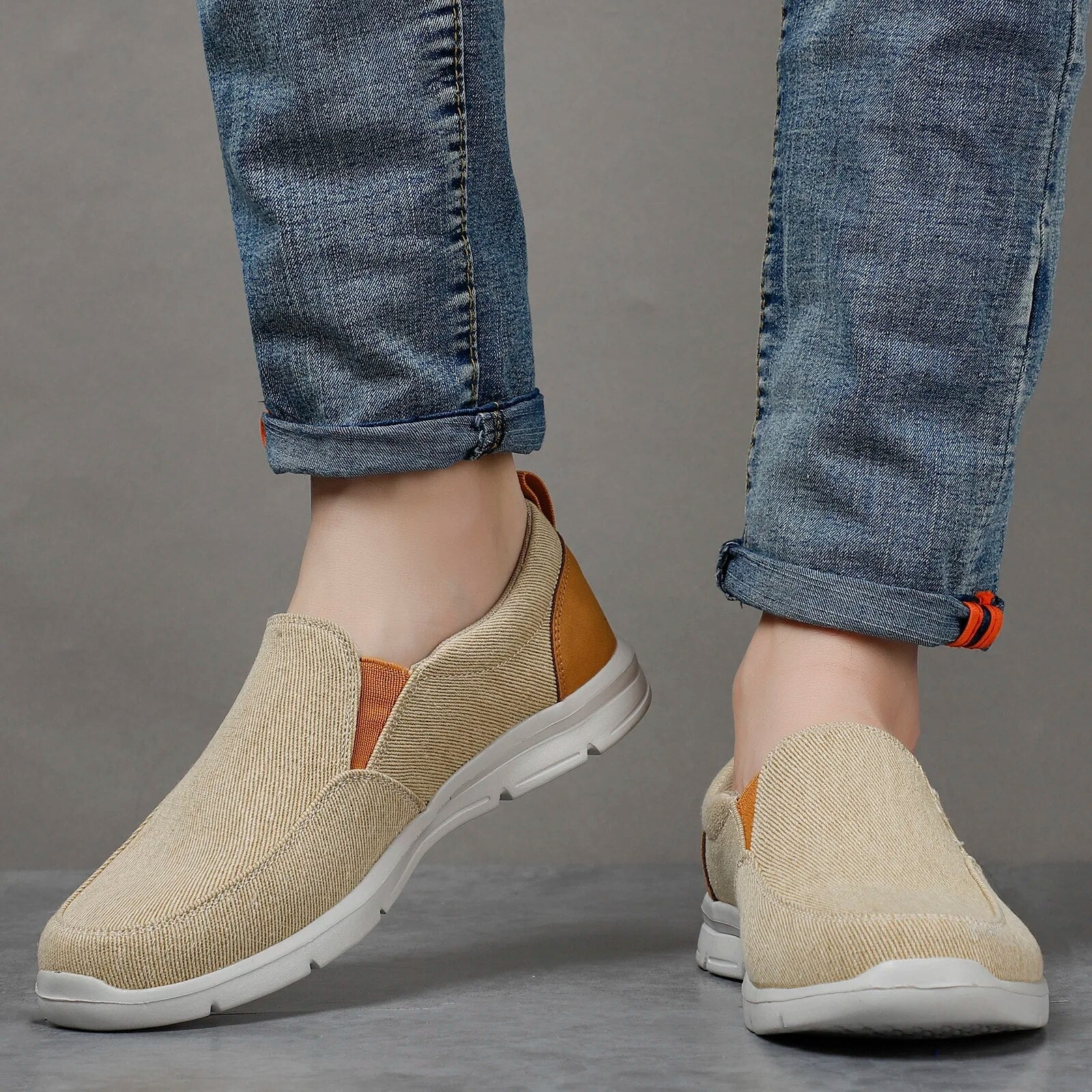 Aiden Slip - Ons Sneakers (Khaki 6 US) - Men's Shoes | Zavonix