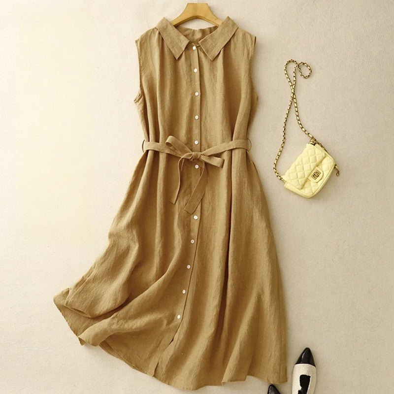 Aiease™ — Stay Cool and Stunning in Effortless Linen Elegance (Khaki XS) - | Zavonix