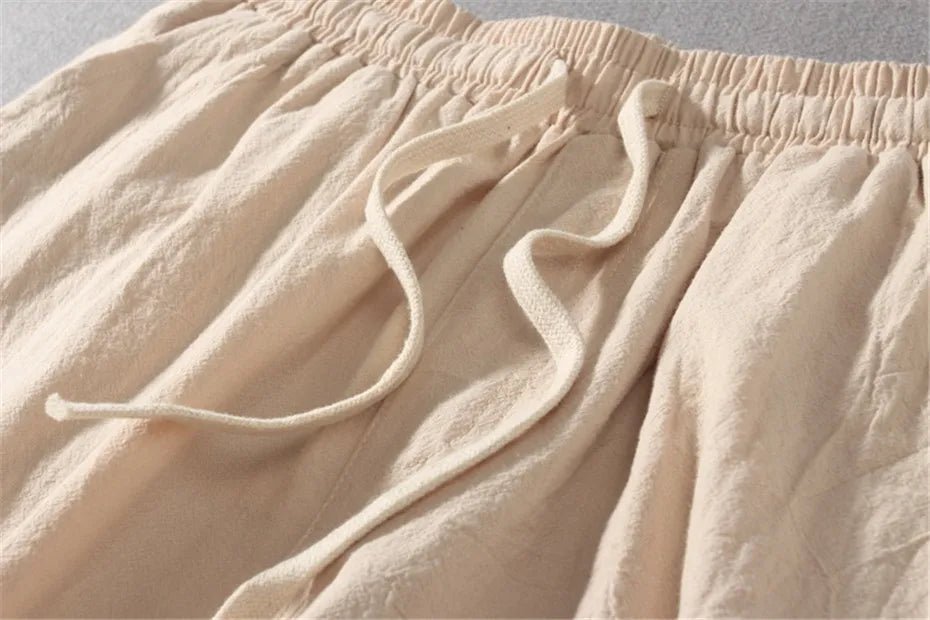 Airy Flax Blend Linen Pants (Black XXS) - | Zavonix