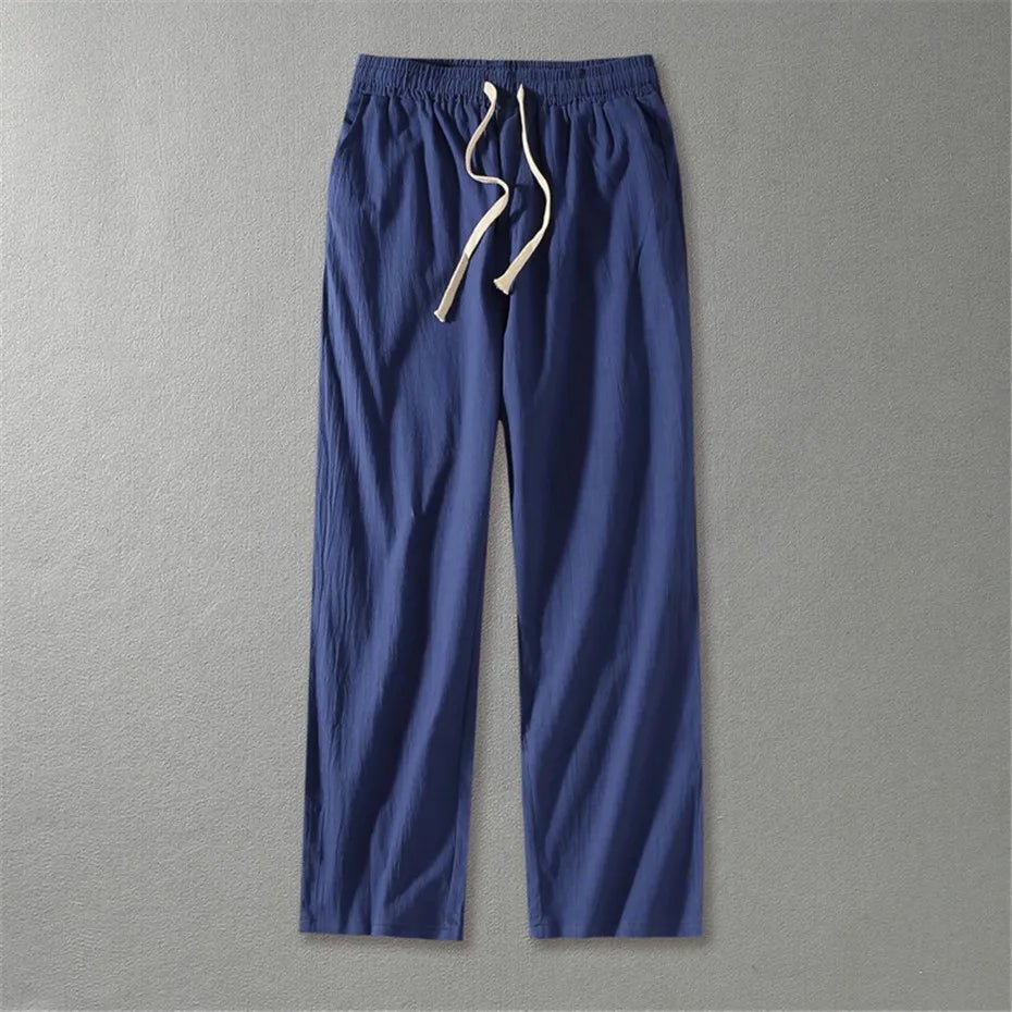 Airy Flax Blend Linen Pants (Black XXS) - | Zavonix