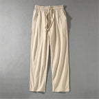 Airy Flax Blend Linen Pants (Khaki XXS) - | Zavonix
