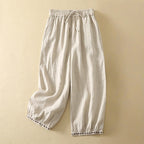 AIRY FLAX TROUSERS (Black XS) - | Zavonix