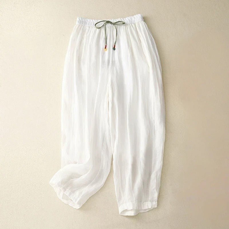 Alara Linen Pants — Lightweight Breathable Casual Trousers with Relaxed Fit (Pink XS) - | Zavonix