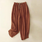 Alara Linen Pants — Lightweight Breathable Casual Trousers with Relaxed Fit (Pink XS) - | Zavonix