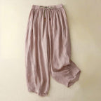 Alara Linen Pants — Lightweight Breathable Casual Trousers with Relaxed Fit (Pink XS) - | Zavonix