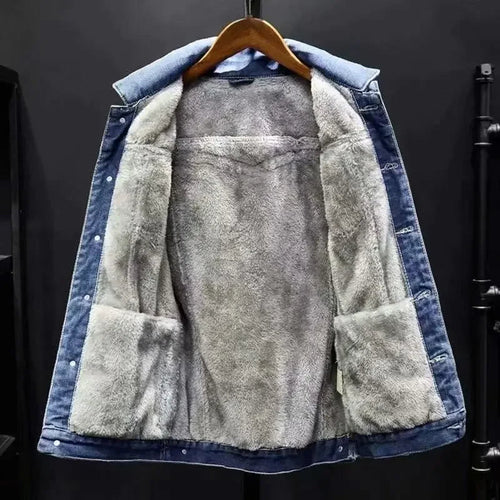 "Alaska" Denim Jacket with Fleece Lining (Dark Blue XS) - Jacket | Zavonix