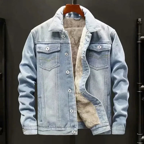 "Alaska" Denim Jacket with Fleece Lining (Dark Blue XS) - Jacket | Zavonix