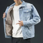 "Alaska" Denim Jacket with Fleece Lining (Light Blue XS) - Jacket | Zavonix