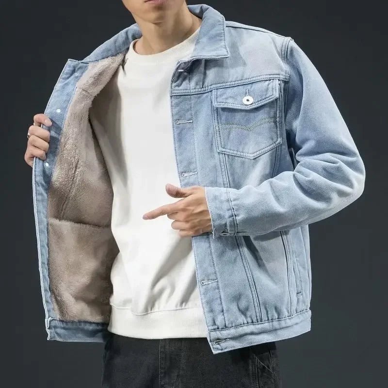 "Alaska" Denim Jacket with Fleece Lining (Light Blue XS) - Jacket | Zavonix