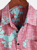 Alero — Men's Red Floral Hawaiian Shirt with Breathable Fabric (S ) - short | Zavonix