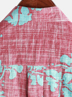 Alero — Men's Red Floral Hawaiian Shirt with Breathable Fabric (S ) - short | Zavonix