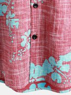 Alero — Men's Red Floral Hawaiian Shirt with Breathable Fabric (S ) - short | Zavonix