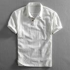 Alfredo Linen - Cotton Polo (Avorio White S) - | Zavonix