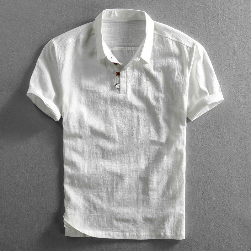 Alfredo Linen - Cotton Polo (Avorio White S) - | Zavonix
