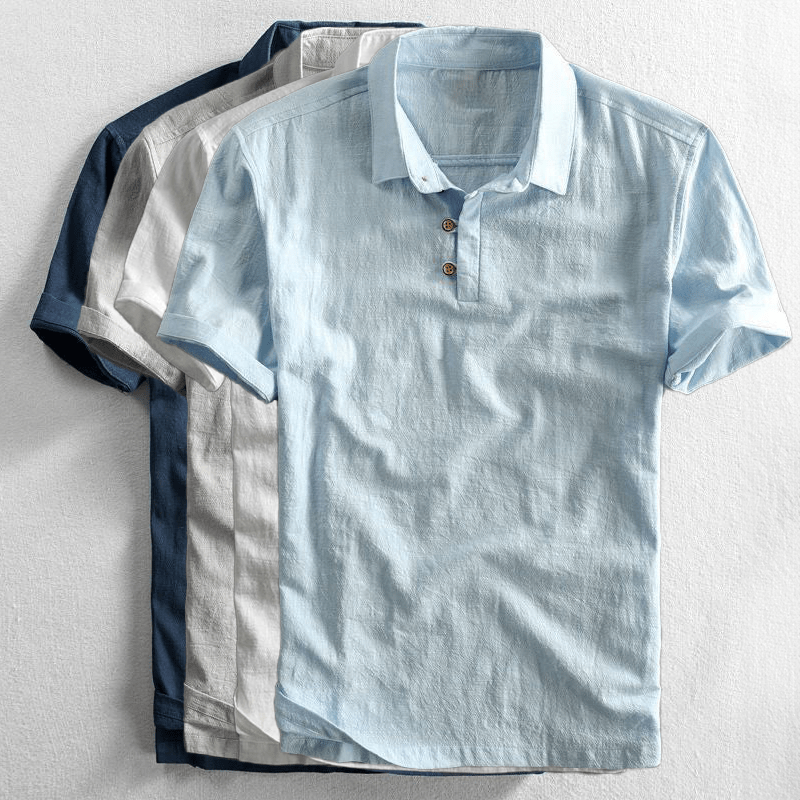 Alfredo Linen - Cotton Polo (Avorio White S) - | Zavonix