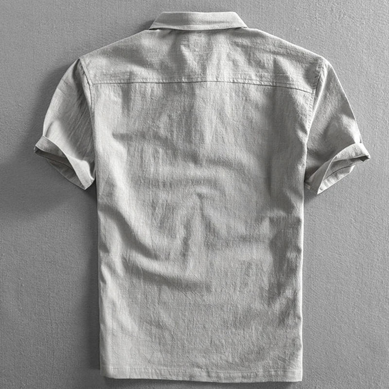 Alfredo Linen - Cotton Polo (Sterling Gray S) - | Zavonix