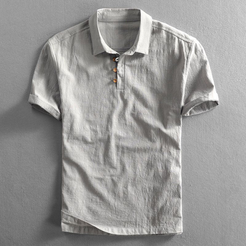 Alfredo Linen - Cotton Polo (Sterling Gray S) - | Zavonix