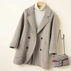 ALISA CASHMERE WOOL COAT (Light Gray XS) - | Zavonix