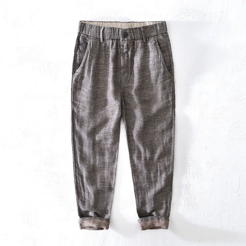 Alora — Lightweight Linen Pants with Elastic Waist for Comfort (Gray XS (28 - 29)) - | Zavonix