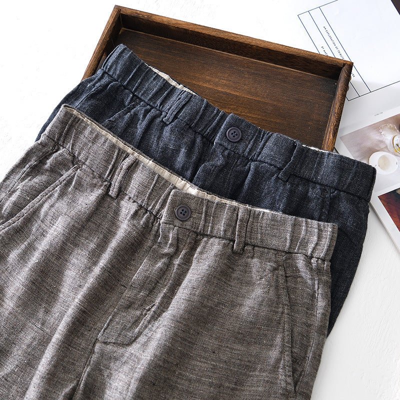 Alora — Lightweight Linen Pants with Elastic Waist for Comfort (Gray XS (28 - 29)) - | Zavonix