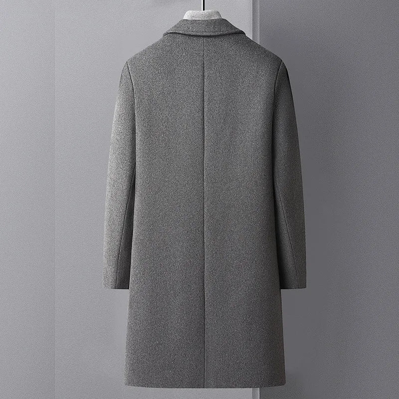 Alpaca Overcoat Wool Trench Coat (Dark Grey XS) - Men's Apparel | Zavonix