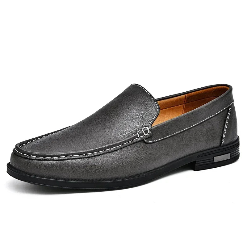 Alvaro - Genuine Leather Slip - On Shoes (Brown 37) - | Zavonix