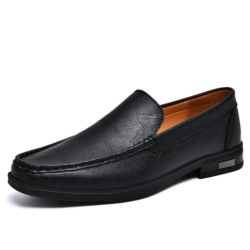 Alvaro - Genuine Leather Slip - On Shoes (Brown 37) - | Zavonix