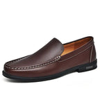 Alvaro - Genuine Leather Slip - On Shoes (Brown 37) - | Zavonix