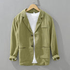Alvyn — Lightweight Linen Cotton Blazer with Tailored Fit (Green XS) - | Zavonix
