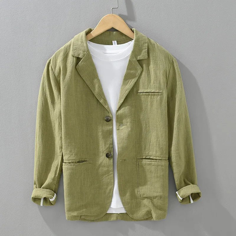 Alvyn — Lightweight Linen Cotton Blazer with Tailored Fit (Cream XS) - | Zavonix