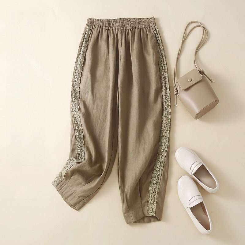 AMELIE LINEN TROUSERS (Black XS) - | Zavonix