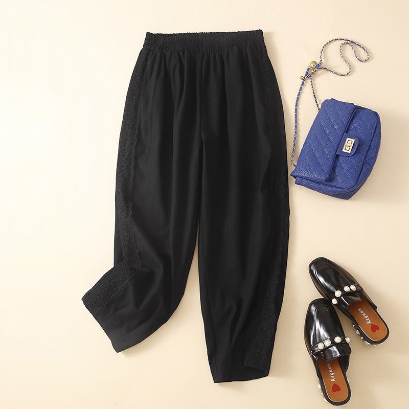 AMELIE LINEN TROUSERS (Black XS) - | Zavonix